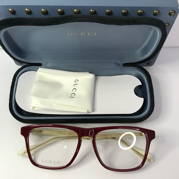 Gucci Men GG0561ON 003 Red CRYSTAL Rectangle/Square Eyeglasses - Picture 11 of 15